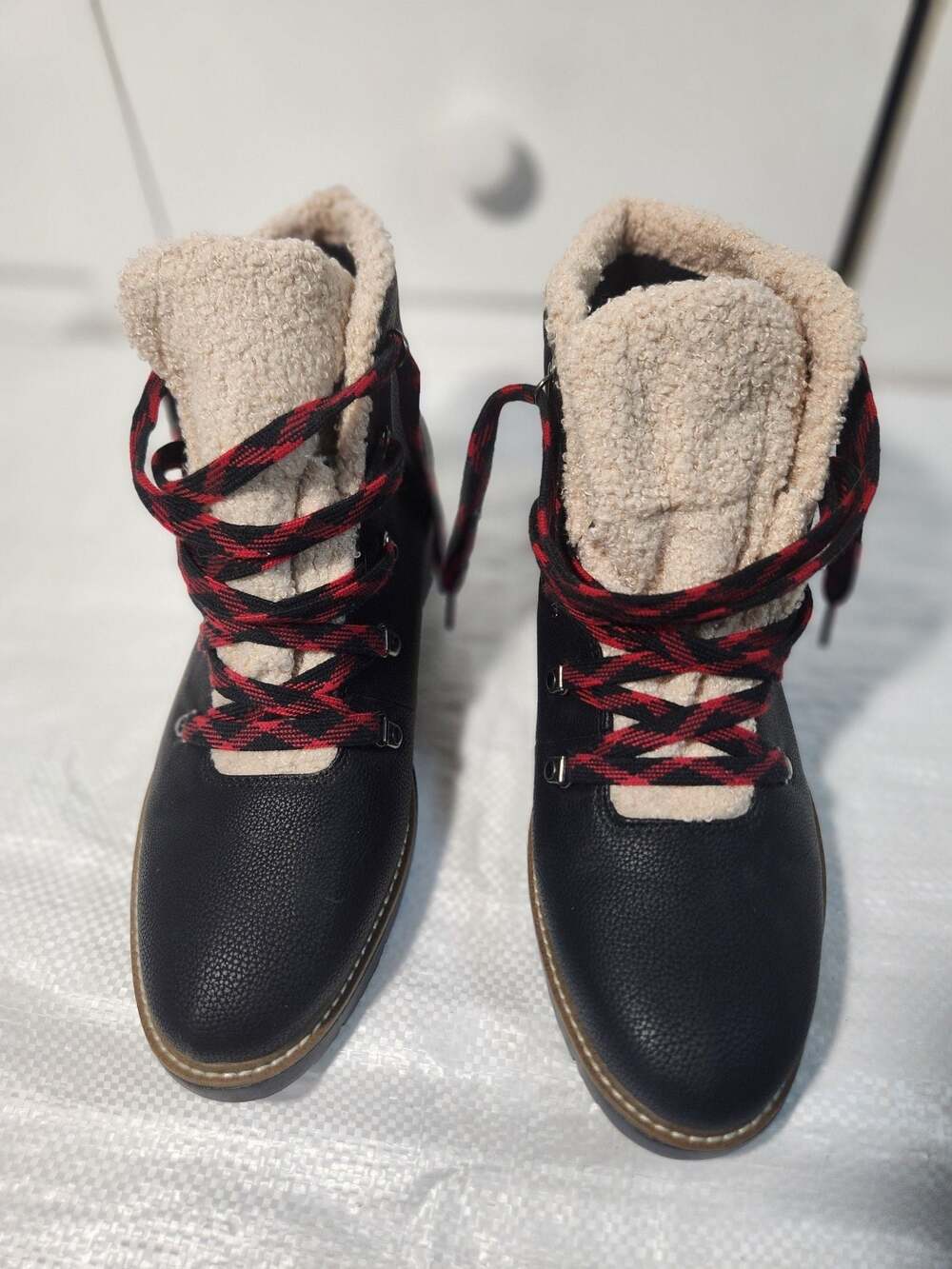 Dr. Scholl's Cozy Faux Fur Lined Ankle Boots Black Women's Size 10M